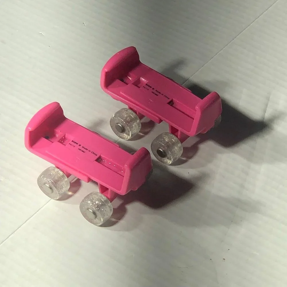 Build-A-Bear pink roller skates glitter wheels adjustable 15–18